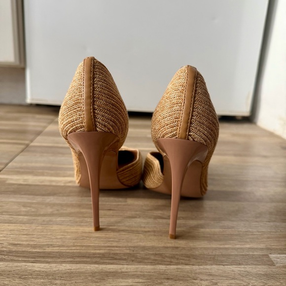 Steve Madden ELEGANT natural raffia pointed toe stiletto pump heels, women’s 6 - Picture 5 of 8